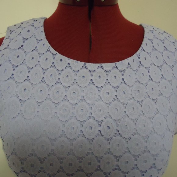 Snap Medium Lilac Eyelet Overlay Sleeveless Mini Dress - Picture 3 of 8